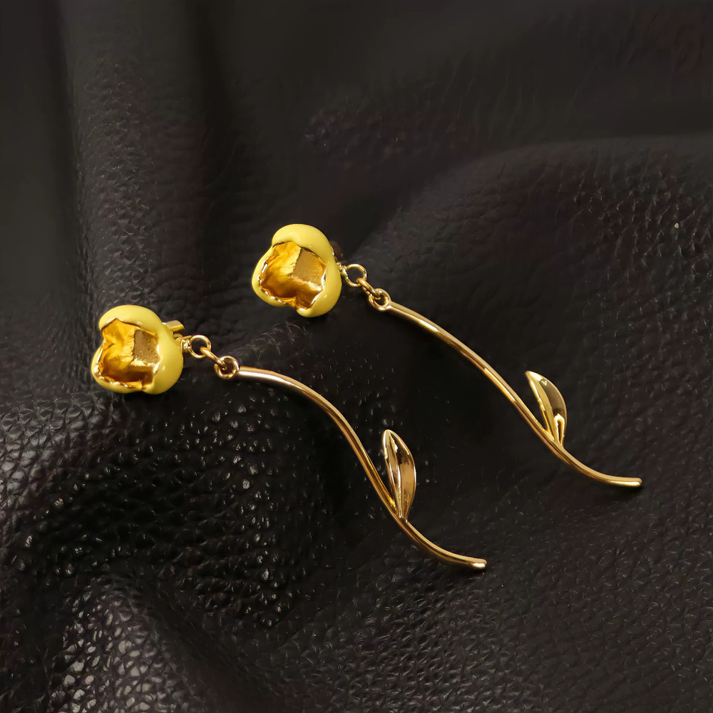 Kendra Scott Gold Plated Handpainted Enamel Floral Stud Earrings